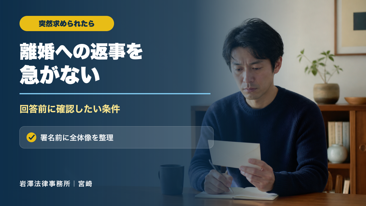 突然離婚を求められたら?応じる前に確認したい条件と初動