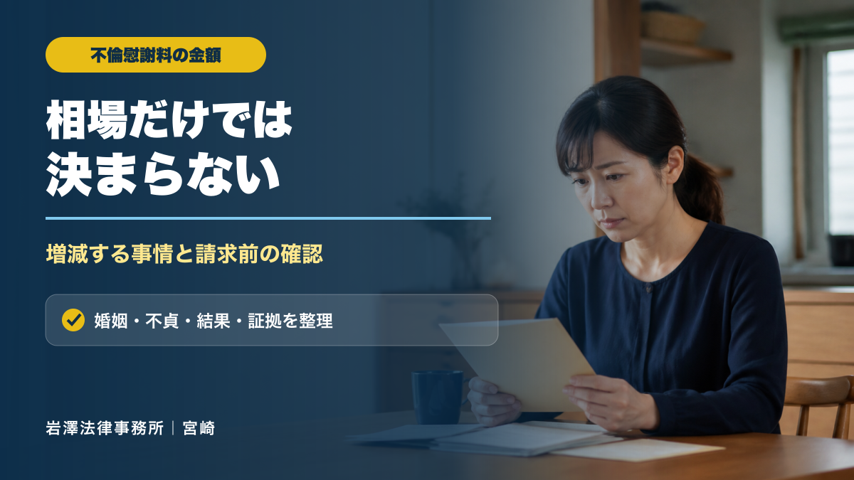 不倫慰謝料の相場はいくら？金額が増減する事情と請求前の注意点
