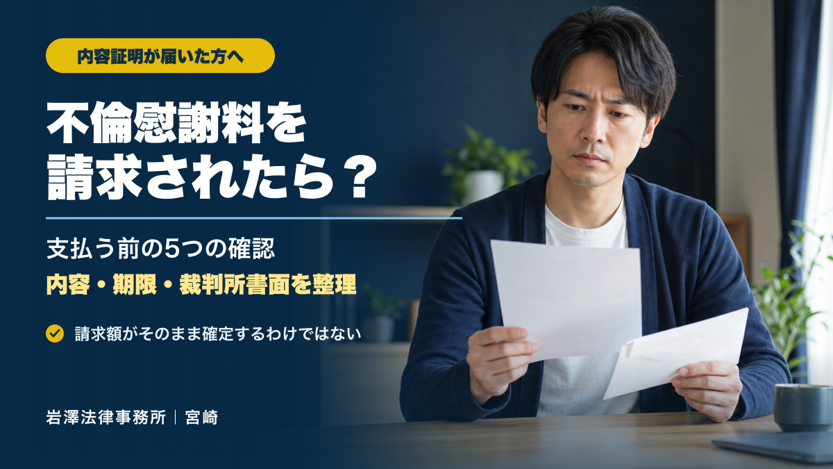 不倫慰謝料を請求されたら？内容証明が届いた直後の対応