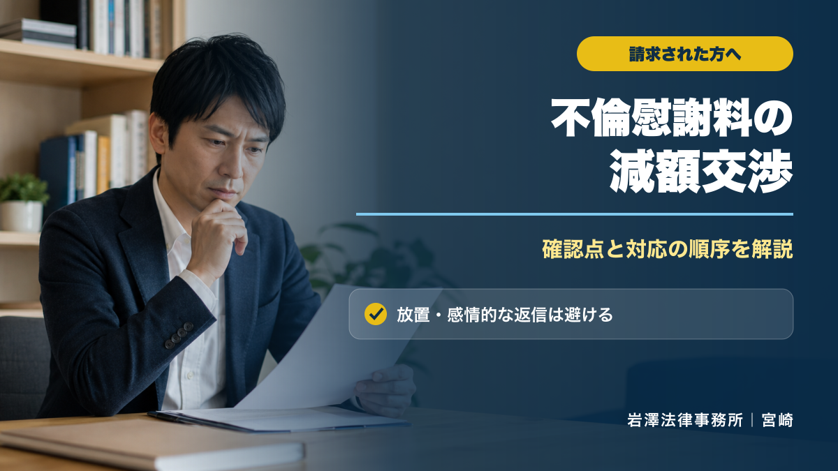 不倫慰謝料は減額できる？高額請求を受けたときの確認事項と対応
