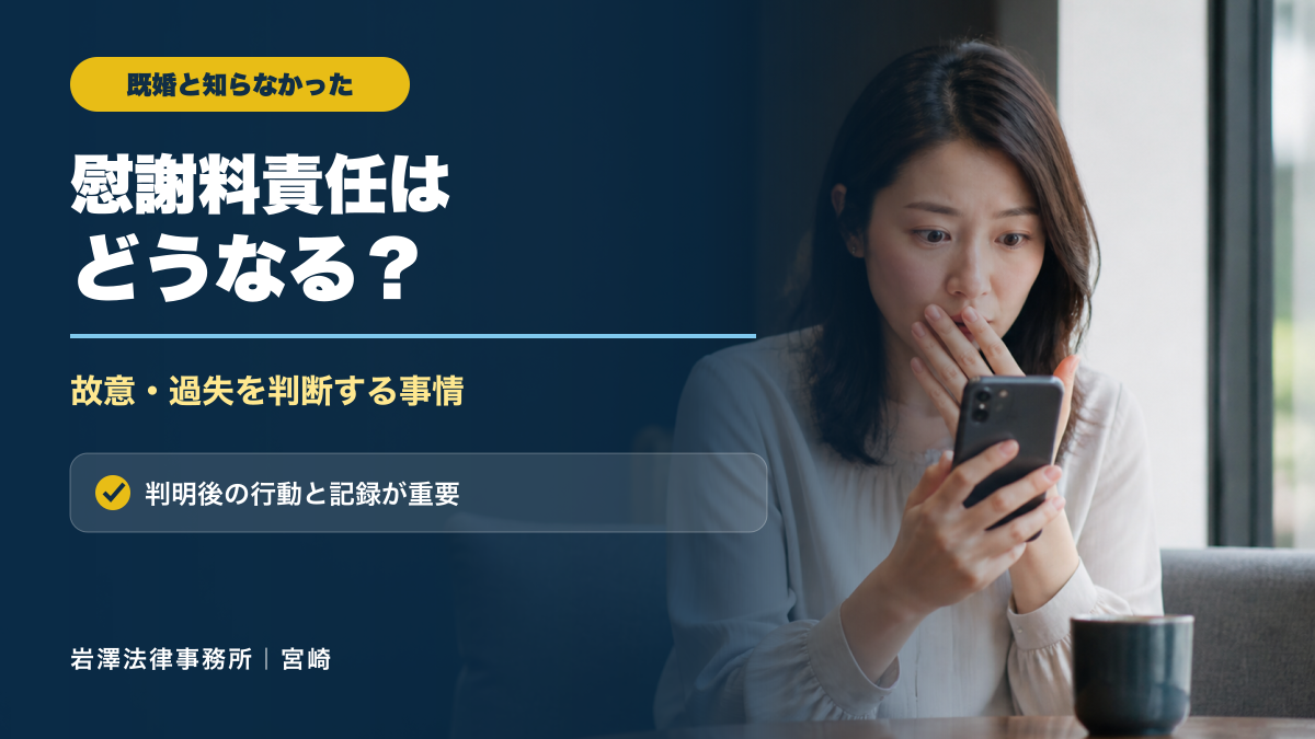 既婚者と知らずに交際した場合も慰謝料を払う？確認される事情と対応